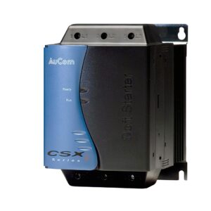 Mittlerer AuCom-CSXi-Softstarter, blau-schwarzes Gehäuse, 145×214×192 mm, 4,3 kg, geeignet für Motoren bis 55 kW