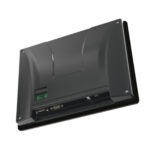 Rückansicht des Weintek MT8106iP mit Kunststoffgehäuse und lüfterlosem Design für industrielle Einsätze