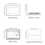 Technische Zeichnung des Weintek cMT2078X mit 200,3 × 146,3 mm sowie Einbauvorgaben