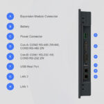 Anschlüsse des Weintek cMT2108X2 Touchpanels mit RS-485, RS-232, LAN und USB Titel: Anschlüsse des cMT2108X2