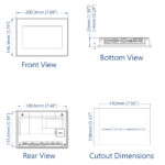 Technische Zeichnung des Weintek cMT3072XH2 mit Abmessungen und Einbauausschnitt (192 × 138 mm)