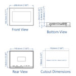 Technische Zeichnung des Weintek cMT3072XHT mit Abmessungen und Einbauausschnitt (192 × 138 mm)