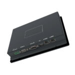 Rückansicht des cMT3072XHT mit Aluminiumgehäuse und lüfterlosem Design für industrielle Anwendungen