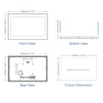 Technische Zeichnung des cMT3162X mit Abmessungen 400 × 263 mm und Einbauausschnitt 384 × 247 mm
