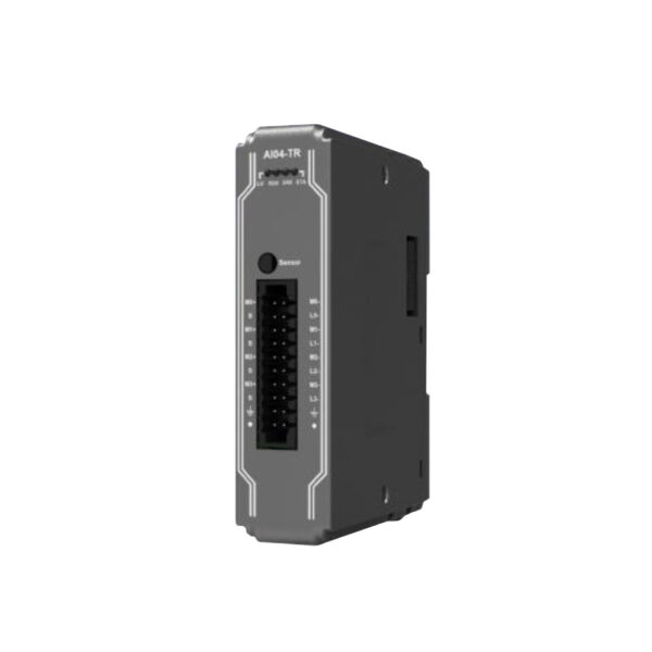 Frontansicht des Weintek iR-AI04-TR Temperaturmoduls mit Steckklemmen für den Sensoreingang.