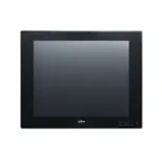 Vorderansicht des Cimon CM-iNP5619-A Industrie Panel-PC mit schwarzer Glasfront und 19-Zoll-Touchscreen