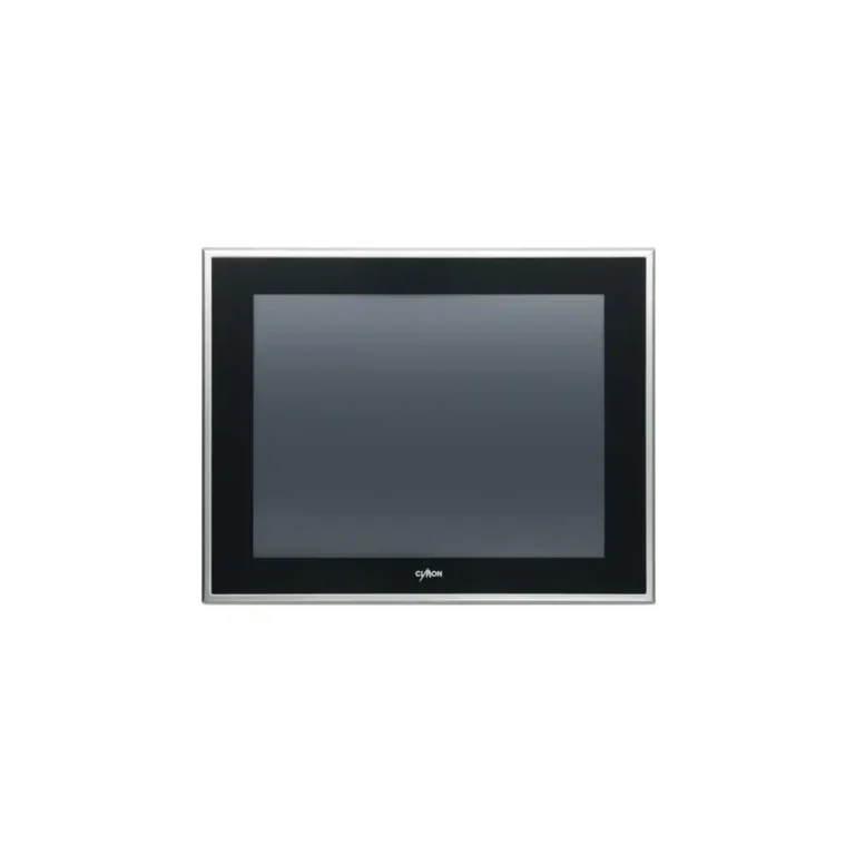 Cimon CM-NP3612-A 12,1-Zoll Industrie Panel-PC mit schwarzer Glasfront und silbernem Aluminiumrahmen