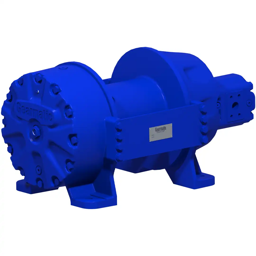 Blaue Gearmatic Seilwinde der GM-Serie für Offshore- und Bohranwendungen