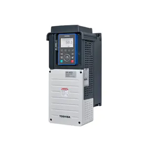 Toshiba VF-AS3 Frequenzumrichter, Modell VFAS3-4055PC oder VFAS3-4075PC, Breite 155 mm, Höhe 392 mm, Tiefe 231 mm, Gewicht ca. 7,7 kg, mit grafischem Bedienfeld für industrielle Motorsteuerung.