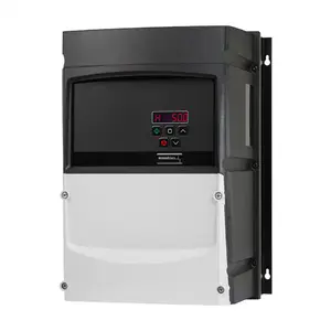 Frequenzumrichter escodrives EDS3-4185PL-66N1 ohne Hauptschalter und externe Bedienelemente, Frontansicht mit digitalem LED-Display und Tastenfeld.