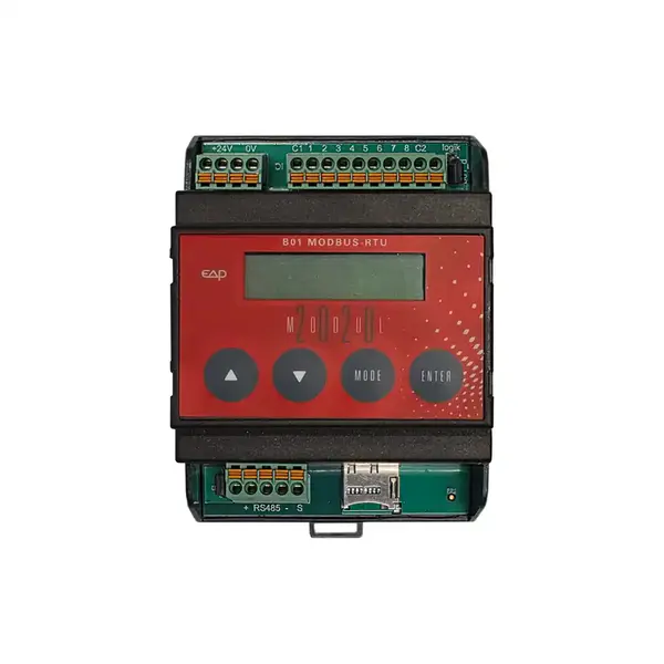EAP Basismodul B01 Modul 2020 mit LCD und vier Tasten, 8× DI 24 V, Modbus RTU Slave, Art.-Nr. 5700.