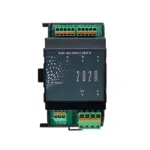 EAP Erweiterungsmodul E4DI.4XI.2AO-U.2DO-R, Frontansicht mit oberen und unteren Push-in-Klemmen, Status-LEDs für DI1–DI4 sowie R1/R2, MODUL-2020-Design.