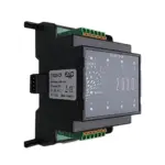 EAP E8DO-OCP seitlich links, sichtbar: Typenschild, seitlicher Systembus-Stecker, obere und untere Push-in-Klemmen.