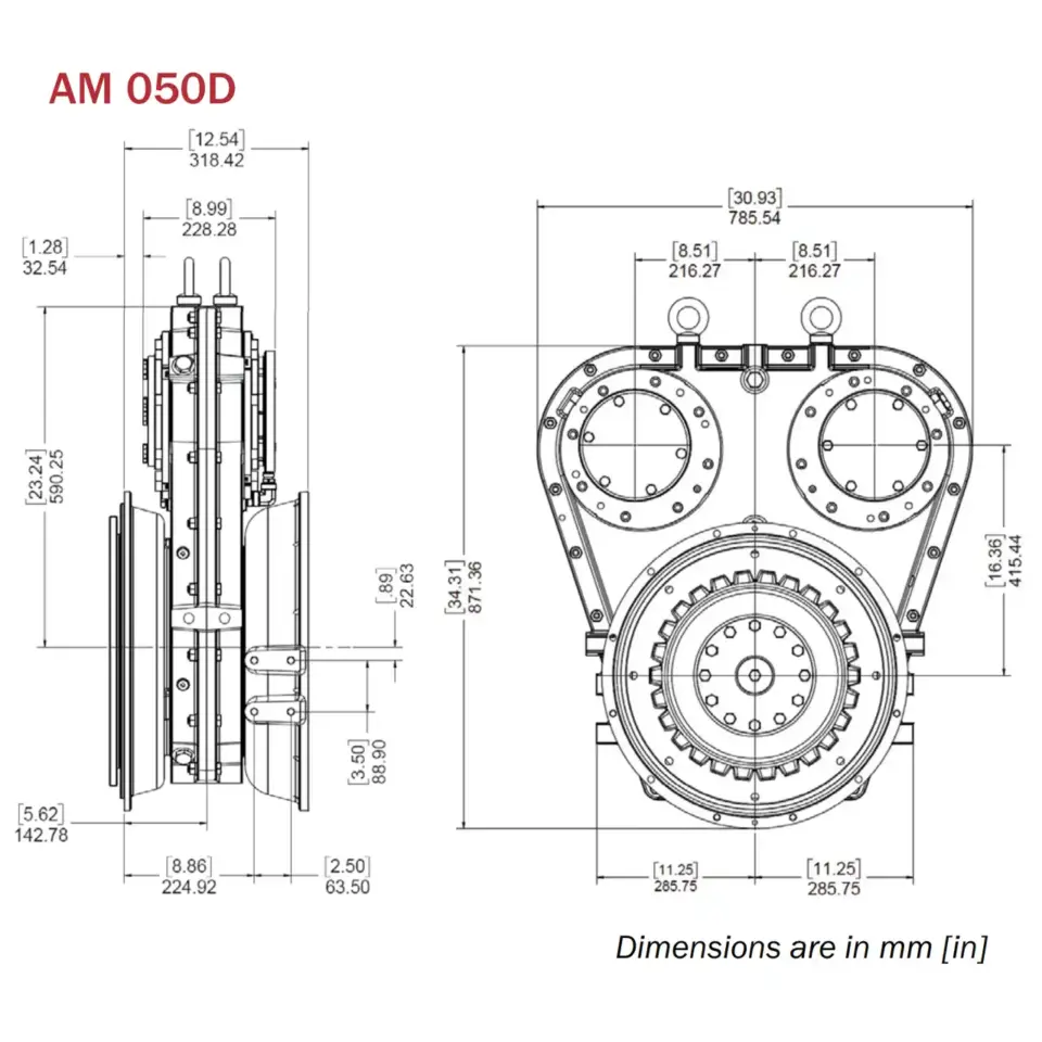 Twin Disc Am050d Abmessungen