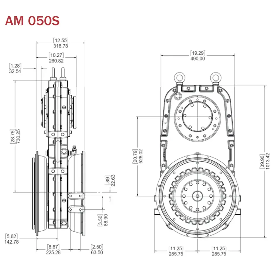 Twin Disc Am050s Abmessungen
