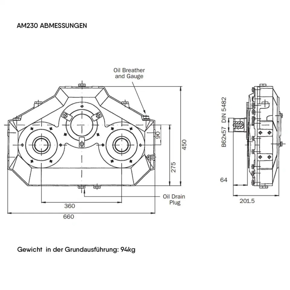 Twin Disc Am230 Abmessungen