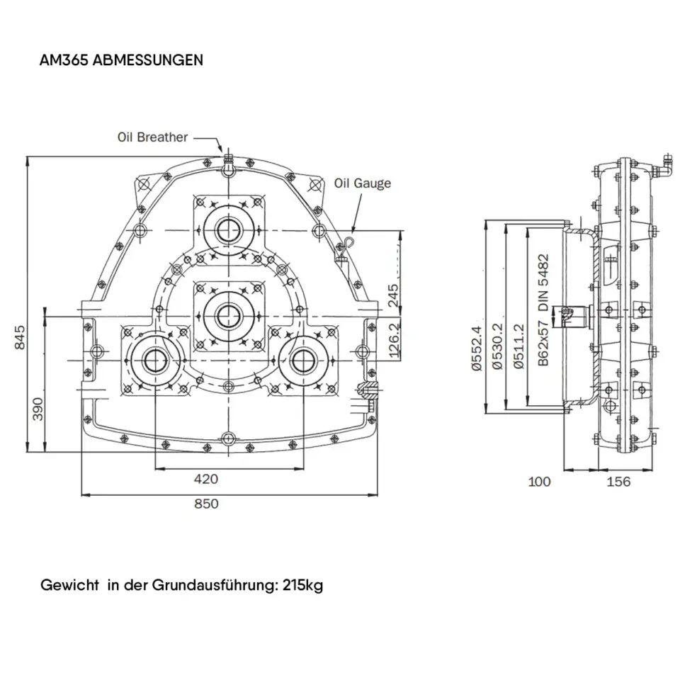 Twin Disc Am365 Abmessungen