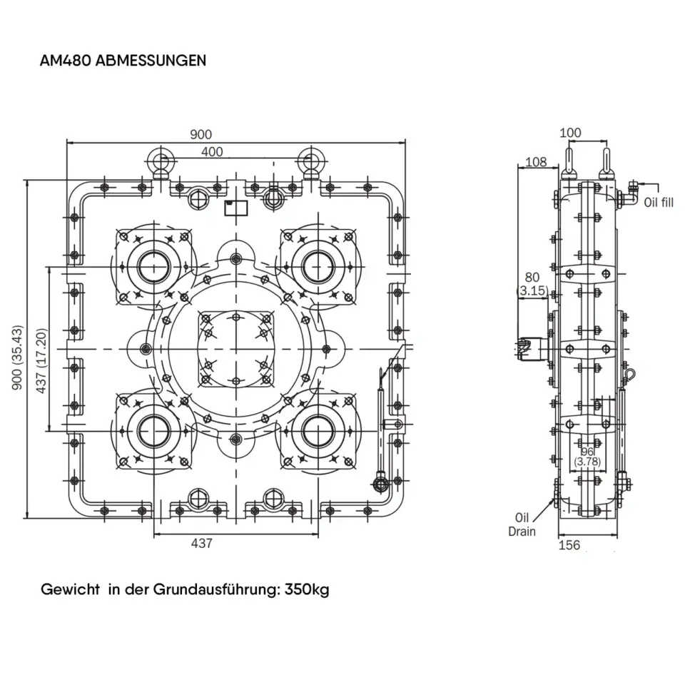 Twin Disc Am480 Abmessungen
