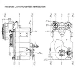 Funk DF250 – bemaßte Konstruktionszeichnung mit Anschlussbildern