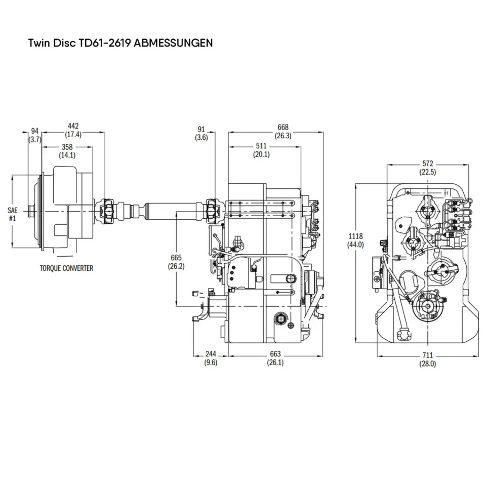 Twin Disc Td61 2619 Lastschaltgetriebe