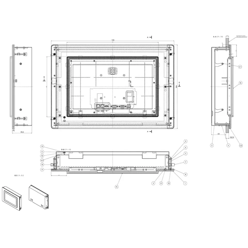 15 6 Zoll Panle Einbau Zustand