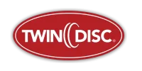 Rotes Twin-Disc-Logo im ovalen Rahmen – Marke für Antriebstechnik und Kupplungssysteme.