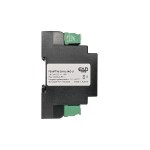 Rechte Seitenansicht des EAP I/O Moduls 7814 mit Typenschild, ESCO Artikelnummer IOMODUL7814.