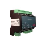 EAP I/O Modul 8877 in isometrischer Ansicht mit seitlichem Typenschild, steckbaren Klemmen und kompakter Schaltschrankbauform, ESCO Art.-Nr. IOMODUL8877.