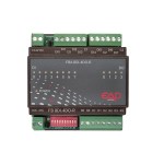 I/O Modul FBA8DI.4DO-R in Frontansicht als Feldbusmodul mit 8 digitalen Eingängen, 4 Relaisausgängen, Status-LEDs und RS485-Schnittstelle für Modbus-RTU und S-Bus