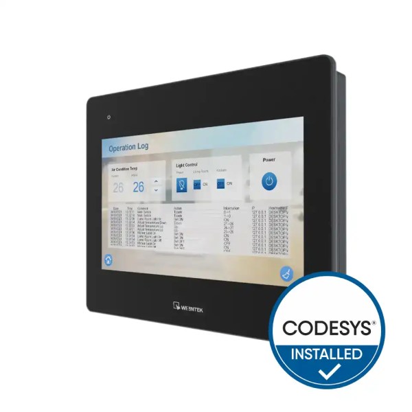 Das Foto zeigt ein Weintek cMT2108X2 Touchpanel inkl. CODESYS® Lizenz