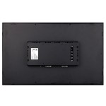 Rückansicht des CIMON CM-IM-21W-C-D Industrie-Touchmonitors mit Aluminiumgehäuse und Bedientasten